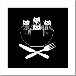 Pasta Cats Ramen Spaghetti by Tobe Fonseca Posters and Art